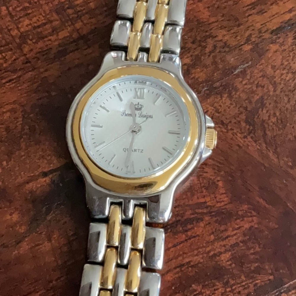 Premier Designs Two-Toned Link Bracelet Band Ladies Watch